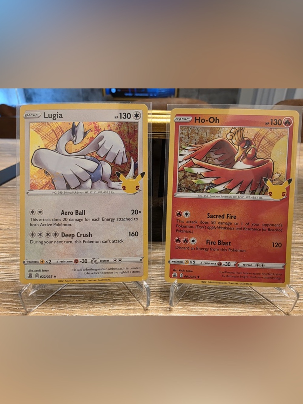 Pokémon TCG Celebrations Lugia & Ho-Oh Holo Rare Duo - 25th Anniv - NM